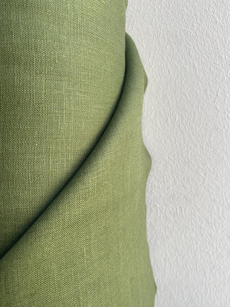 Ткань Linen Plus костюмная 100% лен Оливковый 054/372 - фото 4 Ткань Linen Plus костюмная 100% лен Оливковый 054/372 - фото 4