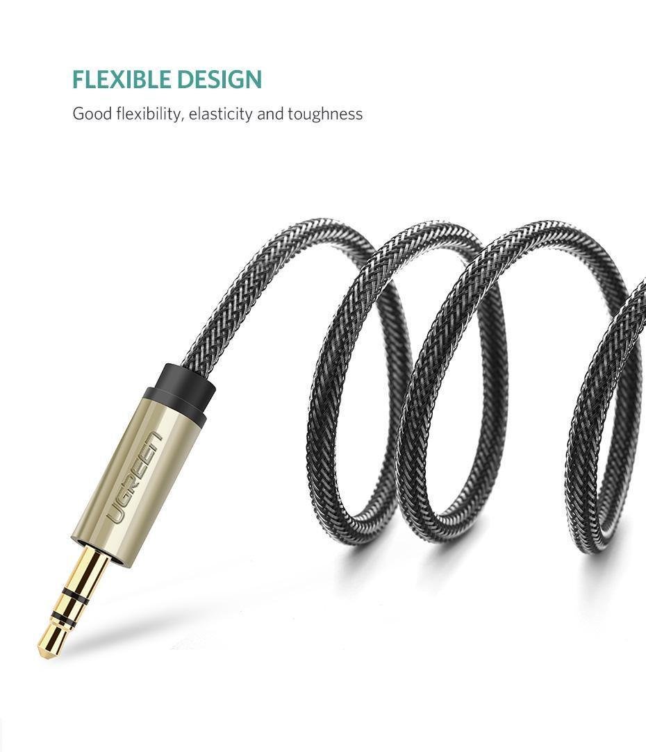 Кабель UGREEN 6.5 мм Jack-3.5 мм minijack HiFi стерео AUX на 6.35 мм нейлоновое оплетение TRS 2 м Черный (10628) - фото 11 Кабель UGREEN 6.5 мм Jack-3.5 мм minijack HiFi стерео AUX на 6.35 мм нейлоновое оплетение TRS 2 м Черный (10628) - фото 11