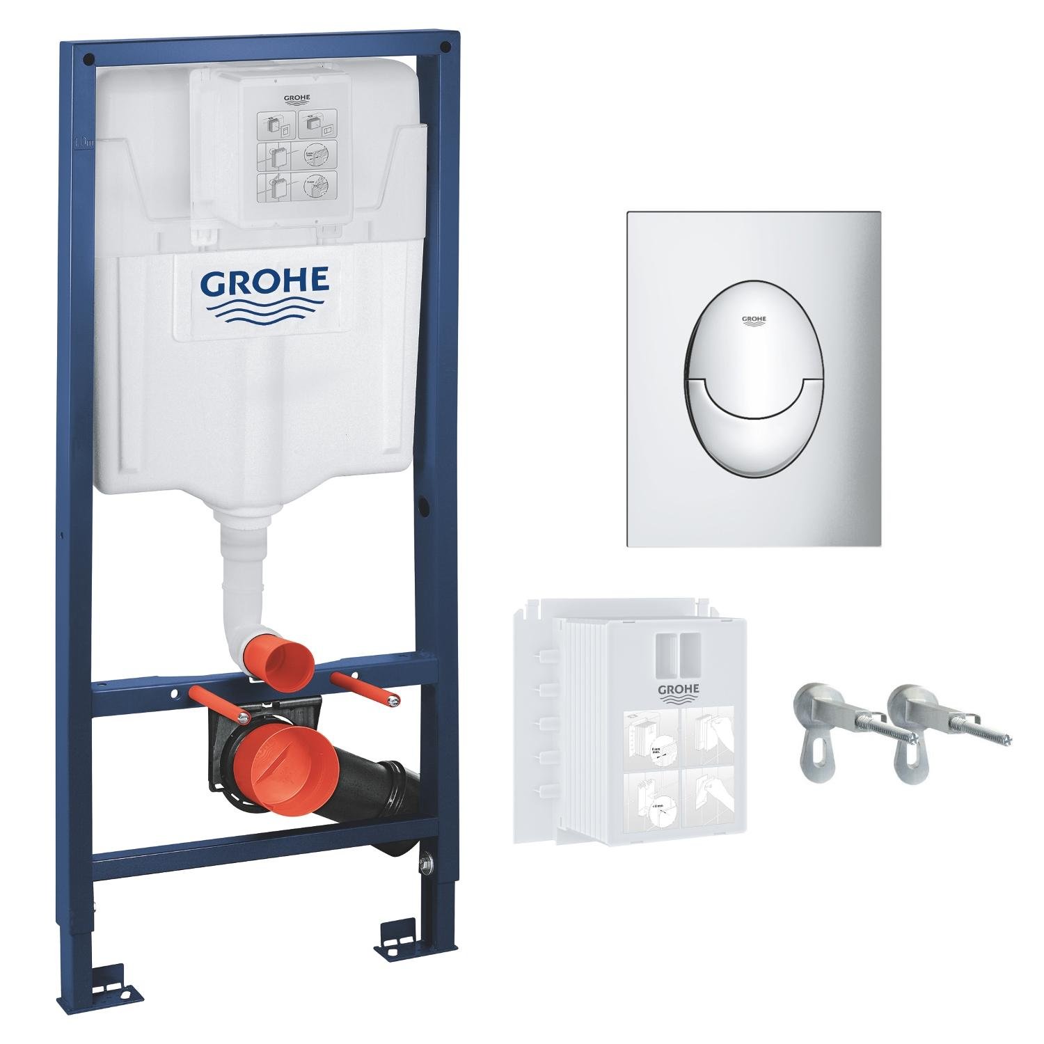 Інсталяційна система для унітазу Grohe RAPID SL 39503000 з кнопкою Хром (82513)