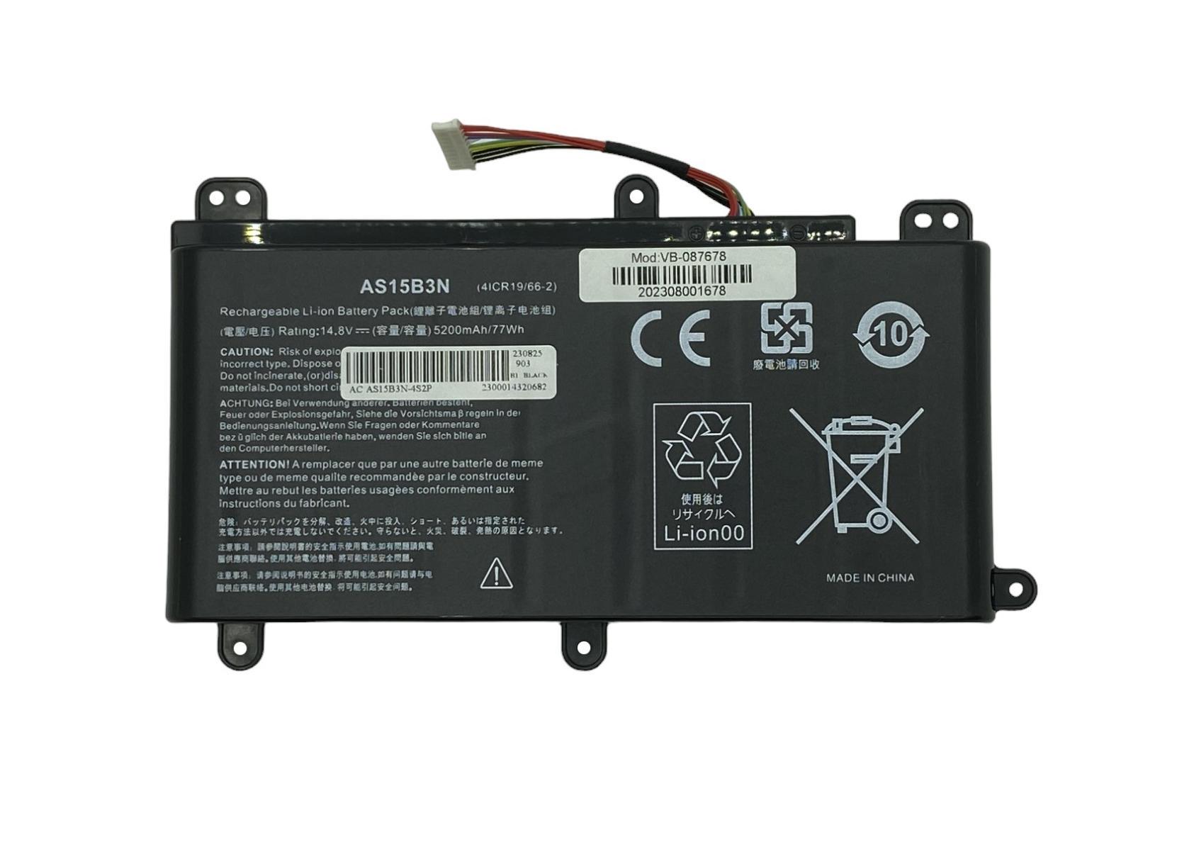 Аккумулятор для ноутбука Acer AS15B3N Predator 17 G9-791 14.8V Black 5200mAh OEM