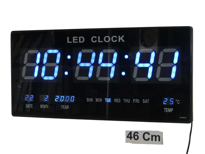 Годинник настільний електронний світлодіодний 46х22х3 см (EL-4622) - фото 4 Годинник настільний електронний світлодіодний 46х22х3 см (EL-4622) - фото 4