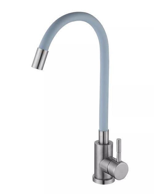 Смеситель для кухни Wezer EKO4X-01G с гибким изливом Серый (SQ-1034646)