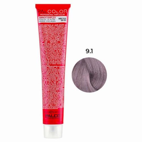 Краска для волос профессиональная PALCO с комплексом аминокислот 100 мл 9.1 блонд натуральный пепельный (2518452029)
