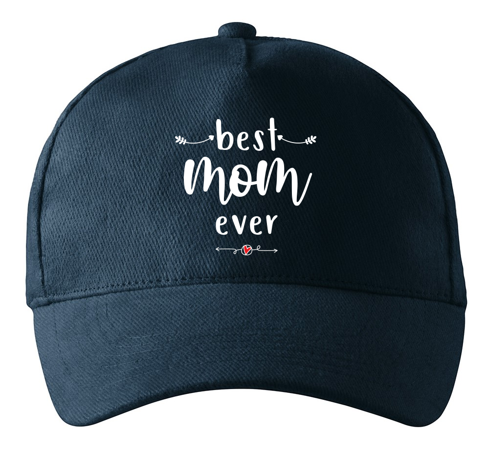 Кепка Malfini с принтом "Best mom ever" 2 для мамы Темно-синий (МАМА18К3)