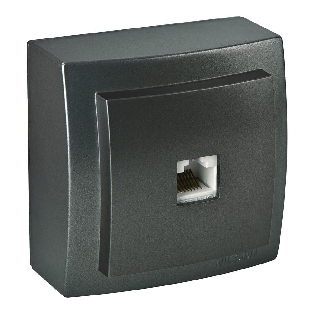 Розетка Nilson Themis комп'ютерна CAT5e RJ45 Антрацит (26161044)
