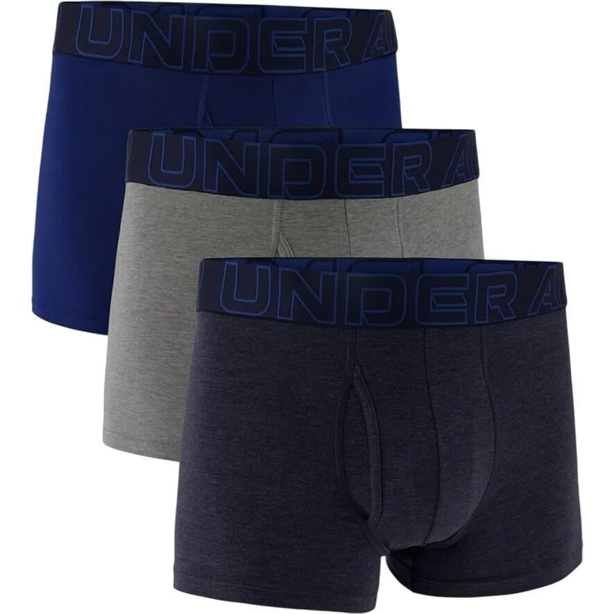 Трусы боксерки Under Armour PERFORMANCE COTTON 3IN 3-PACK BOXERJOCK 1383891-410 3 шт. L Серый/Синий/Темно-синий (52225-51)