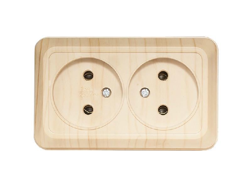 Розетка подвійна Luxel накладна opera Сосна (2807)