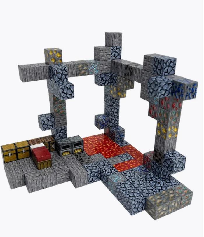 Конструктор магнитный Minecraft Разведка шахт 6 фигурки 128 шт. (005/10)