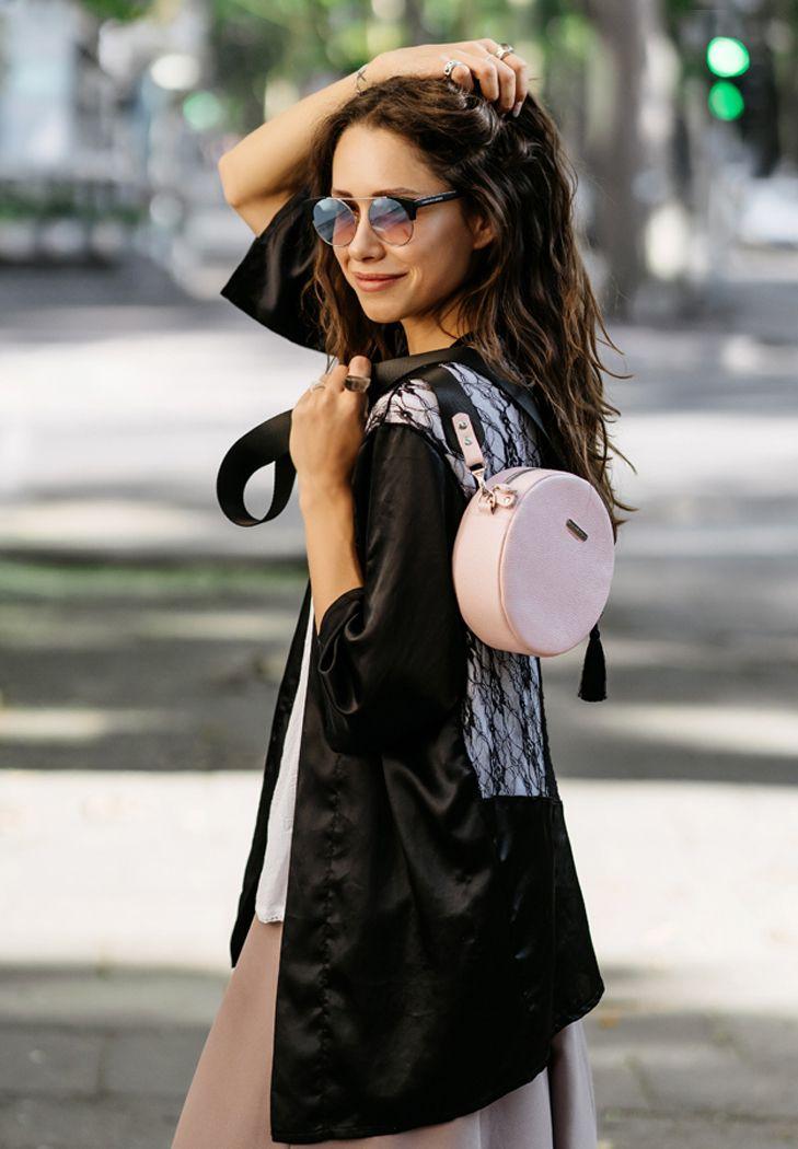 Жіноча сумка кругла шкіряна Tablet Рожевий (A-026426)