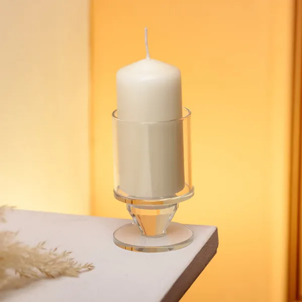 Свічник декоративний Flora скляний 9,3 см Прозорий - фото 3 Свічник декоративний Flora скляний 9,3 см Прозорий - фото 3