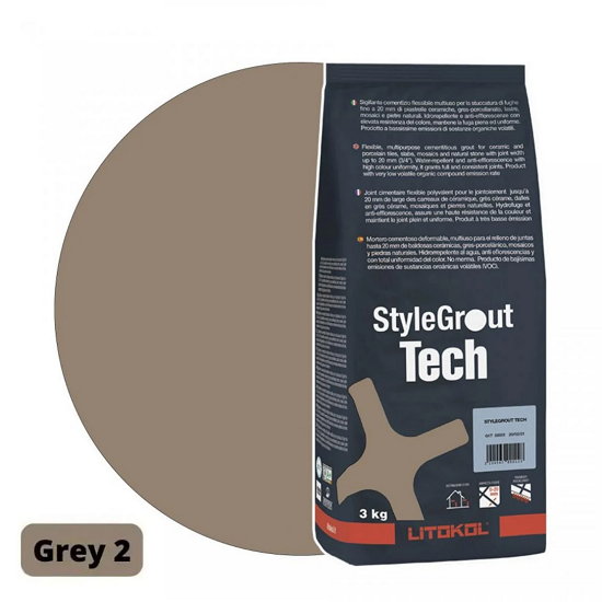 Затирка для плитки цементная Litokol StyleGrout Tech 0-20 3 кг Grey 2 (SGTCHGRY20063)