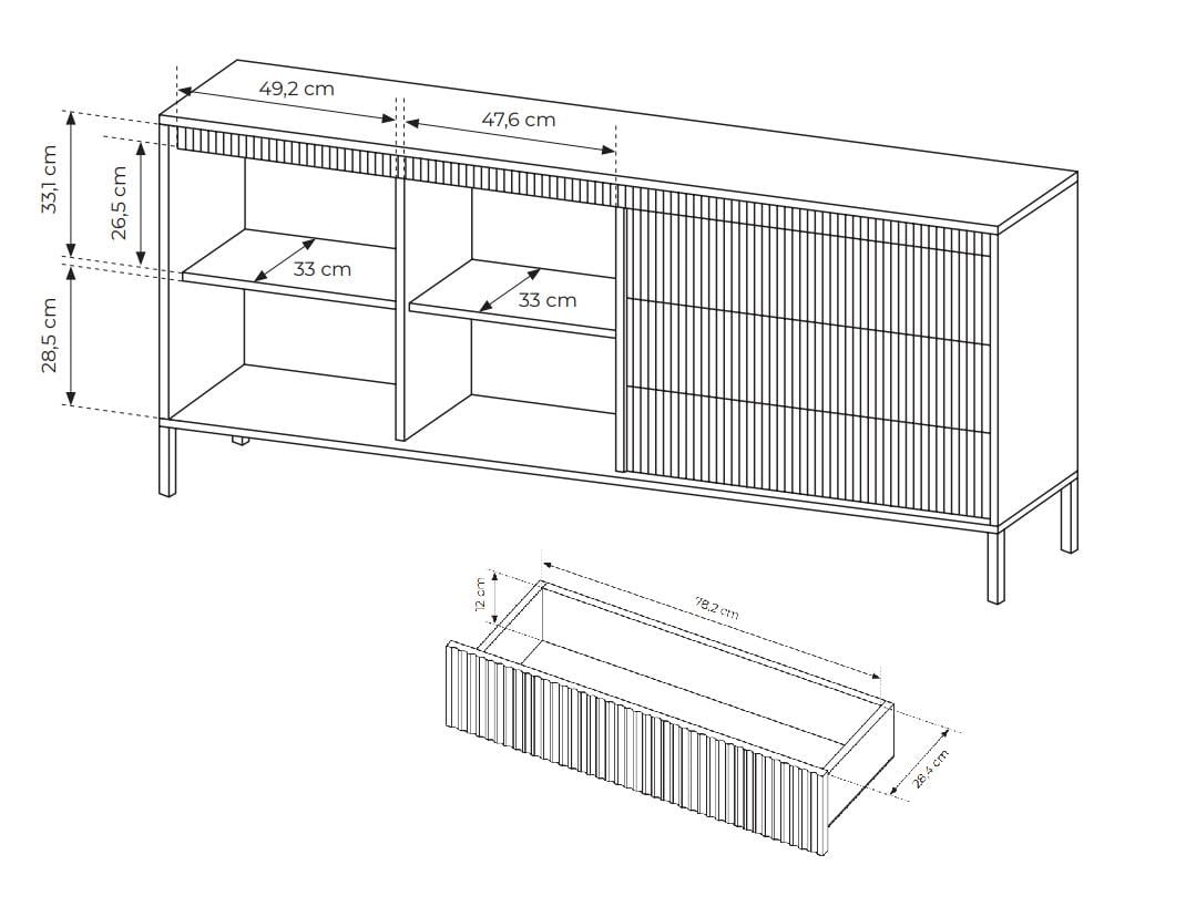 Комод Perfect Home Senso 2D3S/187 2-дверний з 3 шухлядами Чорний (PFH-091136) - фото 4 Комод Perfect Home Senso 2D3S/187 2-дверний з 3 шухлядами Чорний (PFH-091136) - фото 4