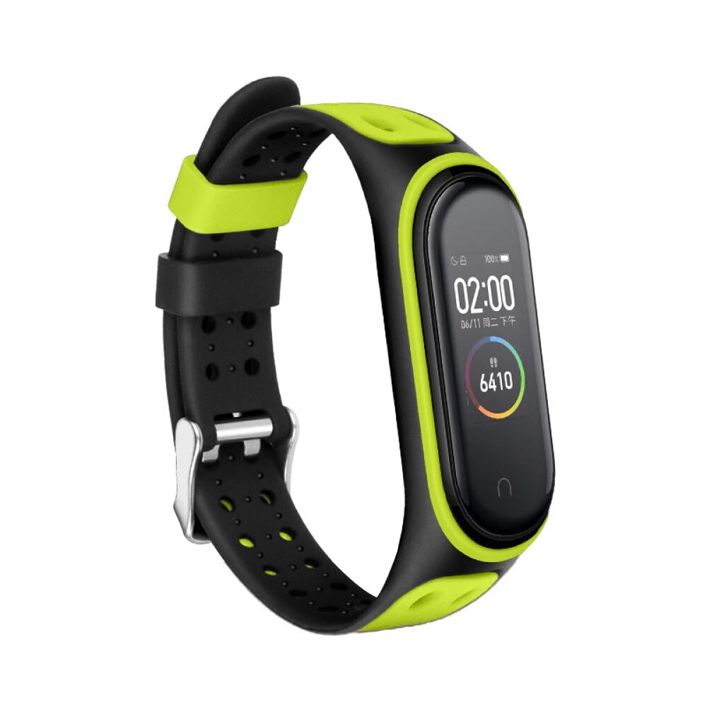 Ремешок Colour Style BeCover для Xiaomi Mi Smart Band 5/Mi Smart Band 6 Black/Green (705156) - фото 3