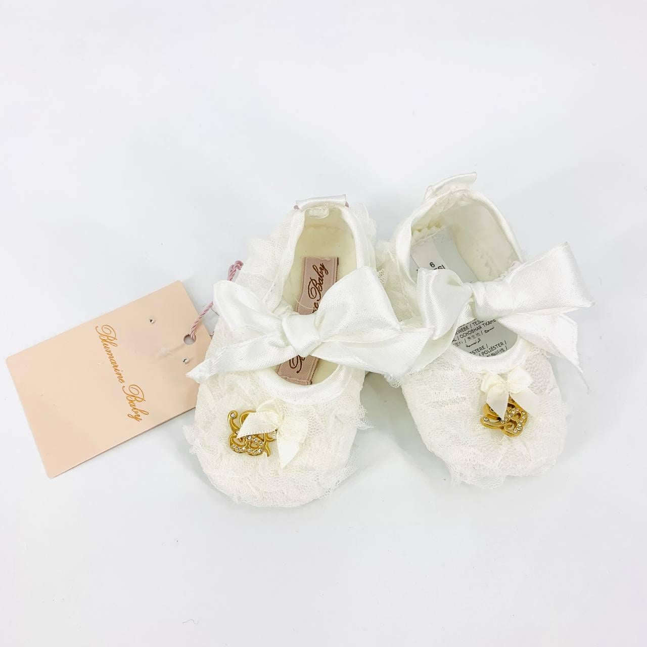Пінетки Blumarine Baby SS56 бант 0-3 міс. Білий (32539250)