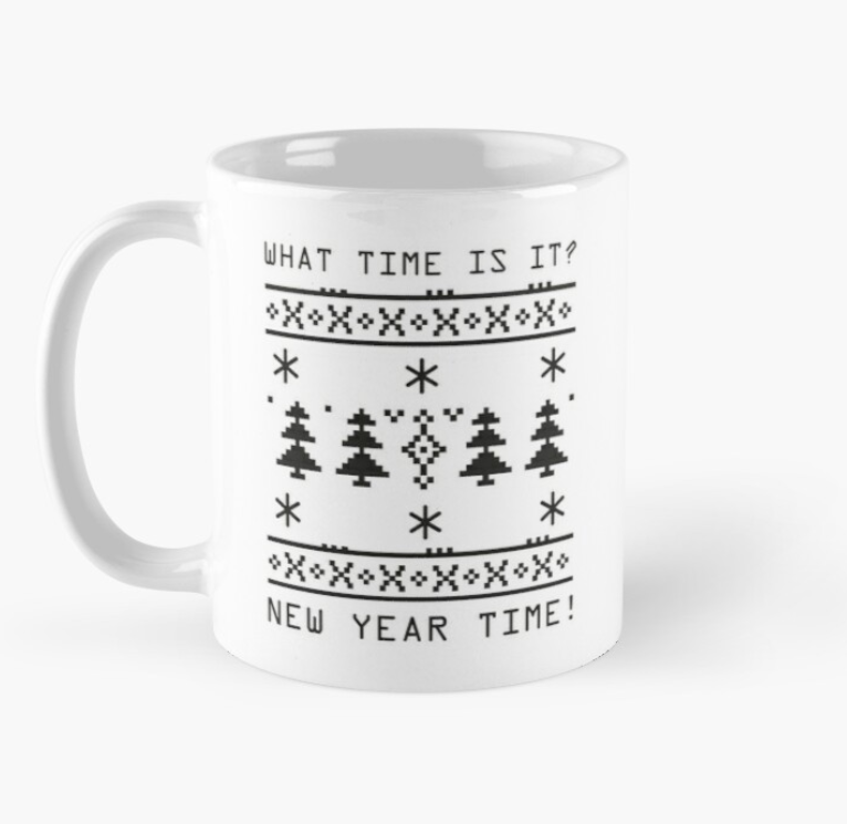 Чашка керамическая с принтом New Year Time Новый Год 330 мл Белый