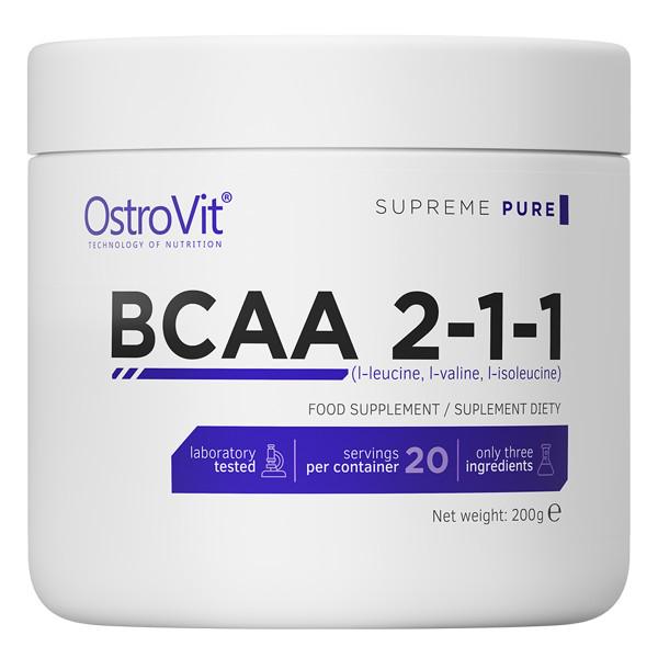 Аминокислота OstroVit BCAA 2-1-1 без вкусовых добавок 200 г