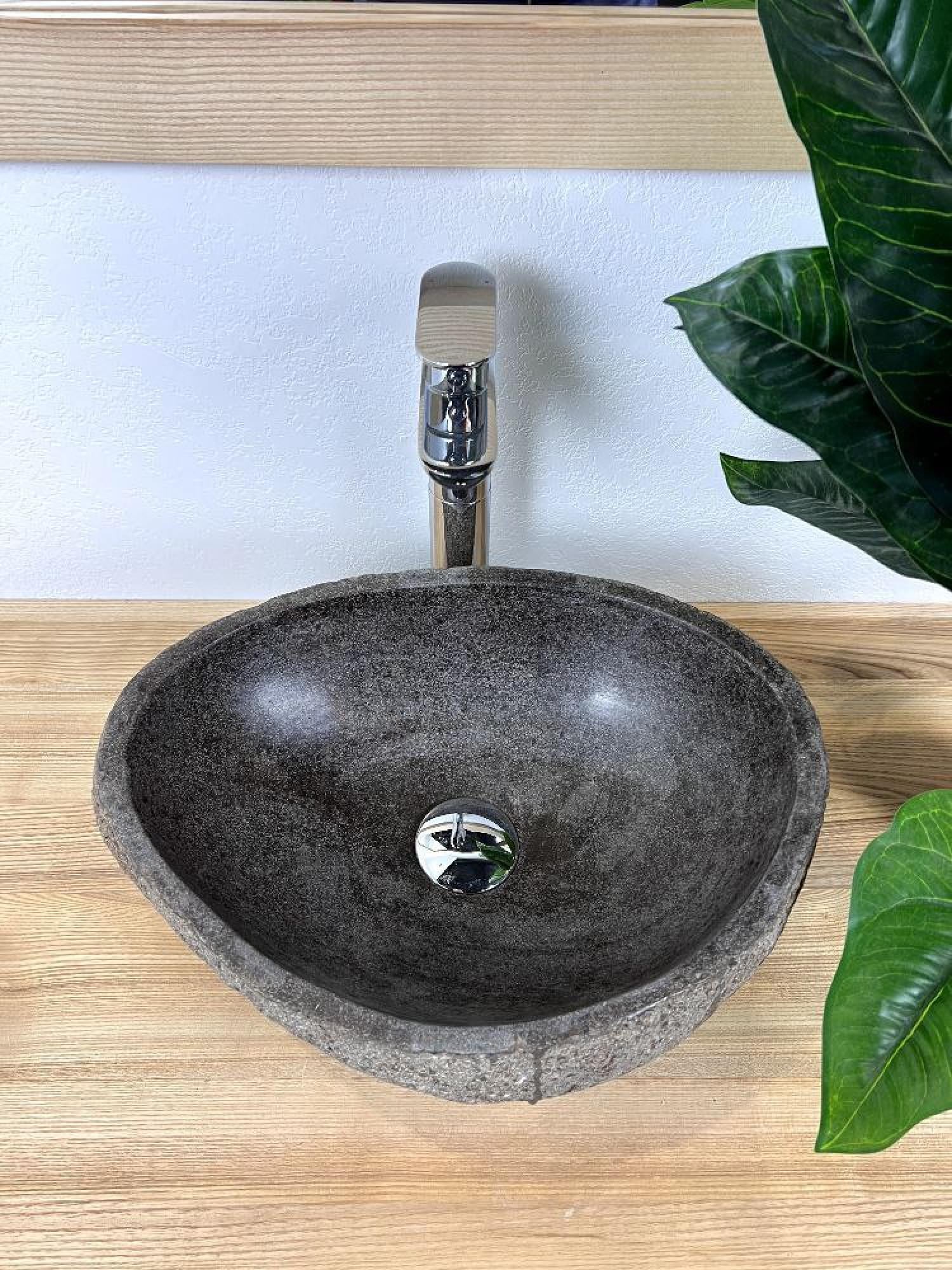 Раковина SpiritofStone из речного камня накладная 31,05 см (CA.1.99)