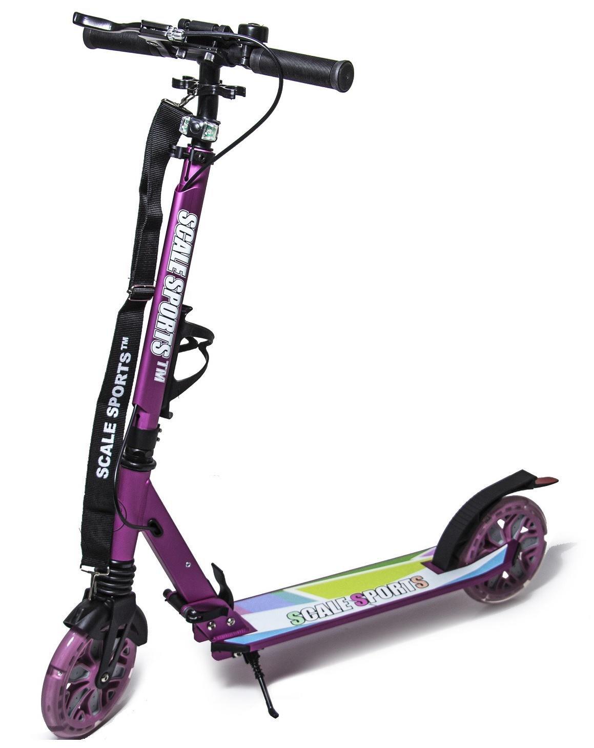 Самокат двухколесный Scale Sports колеса PU 180 мм 2 амортизатора/алюминиевая рама/дисковое тормозное устройство Violet (421319354)