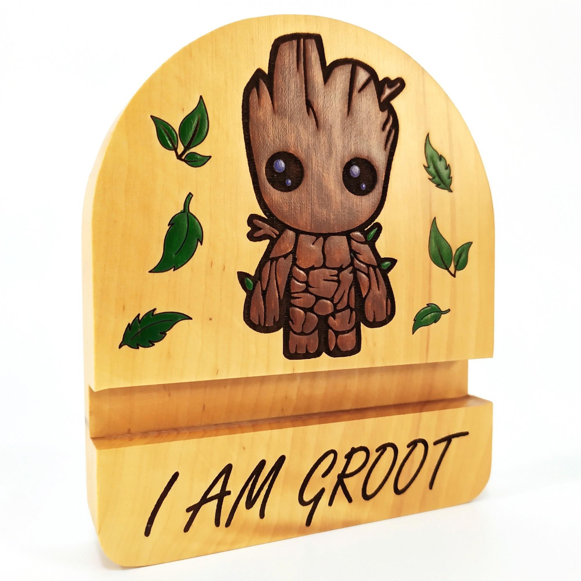 Подставка для телефона Майстерня містера Томаса I AM GROOT 12х10 см Коричневый