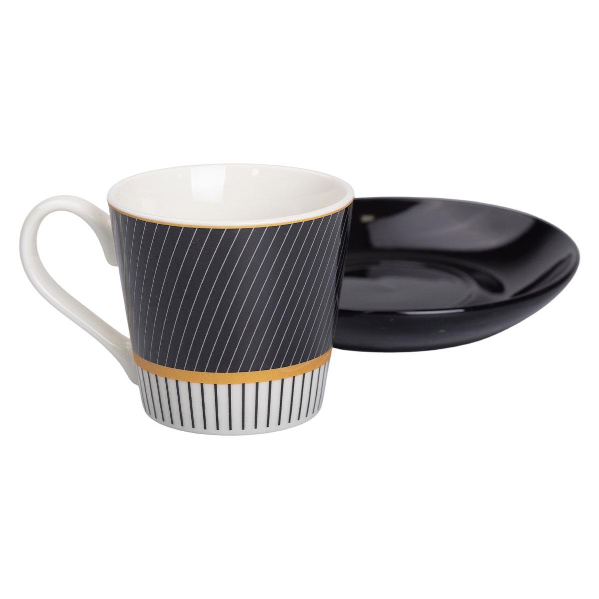 Чашка с блюдцем керамическая Lighthouse 200 мл diagonal (LG-20131) - фото 2