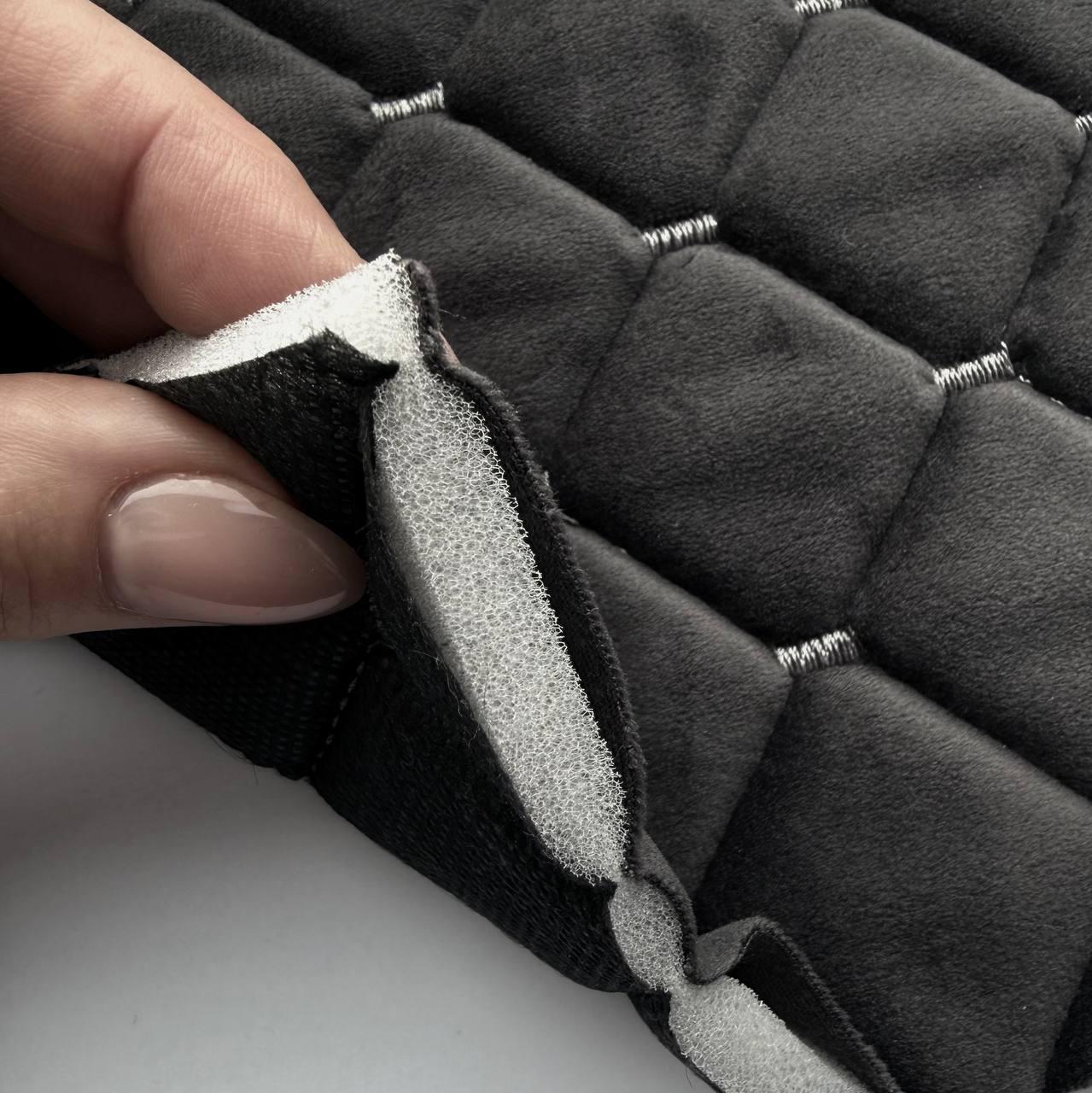 Автоткань велюр на поролоне Kora 1,4 м 1 пог. м Серый (ww-6) - фото 2 Автоткань велюр на поролоне Kora 1,4 м 1 пог. м Серый (ww-6) - фото 2