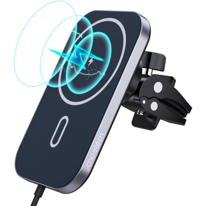 Зарядний пристрій в авто бездротовий Choetech T200-F-201BK MagSafe 15W 1 м Black (35575515)
