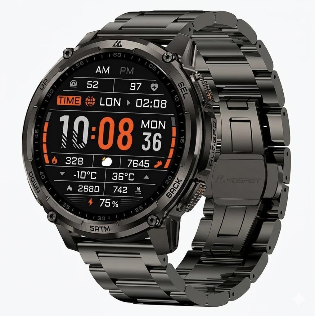 Смарт-часы тактические Kospet Tank T4С Metal Black