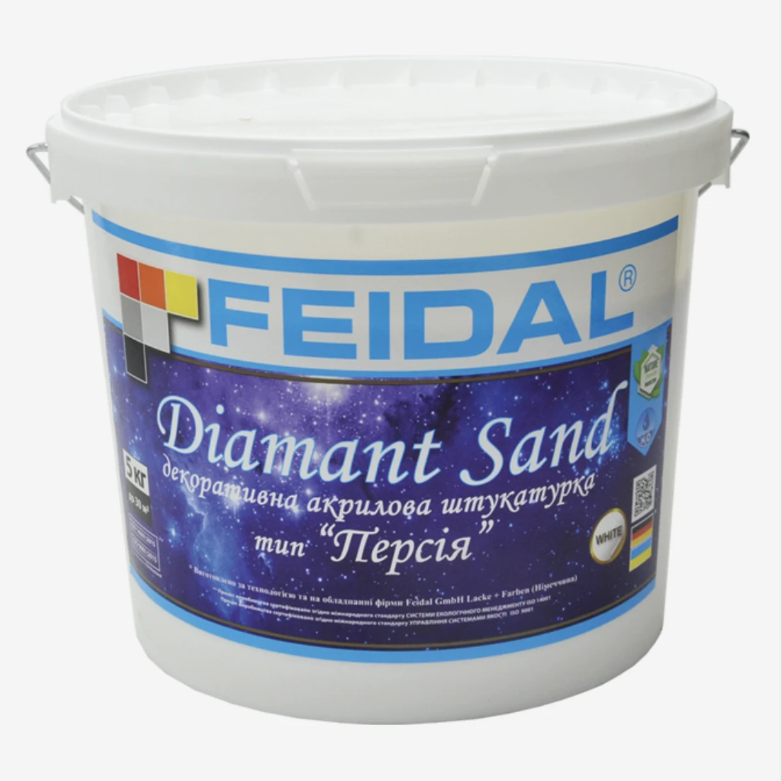 Краска интерьерная декоративная Feidal Diamant Sand 5 кг Белый (1886454863)