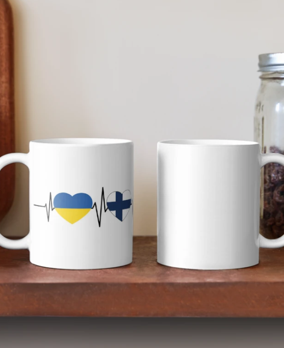 Чашка керамическая с принтом Finland Ukraine 330 мл Белый (УКР403Ч) - фото 2 Чашка керамическая с принтом Finland Ukraine 330 мл Белый (УКР403Ч) - фото 2