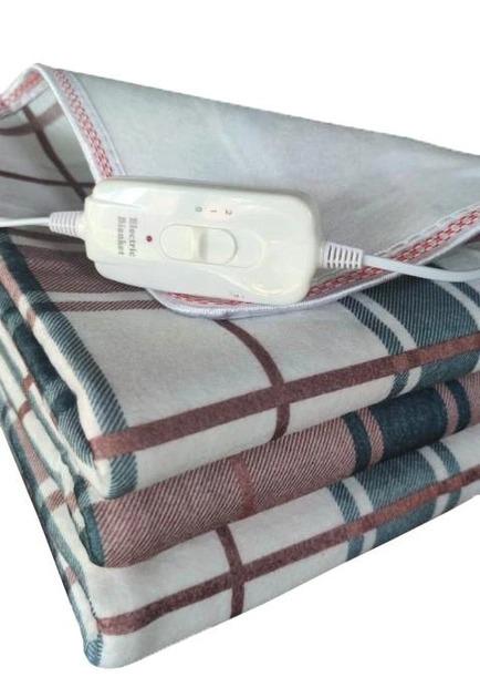 Электропростынь с терморегулятором Termosoft Royan Electric Blanket Клеточка односпальная байка 68х148 см Бирюзовый - фото 2