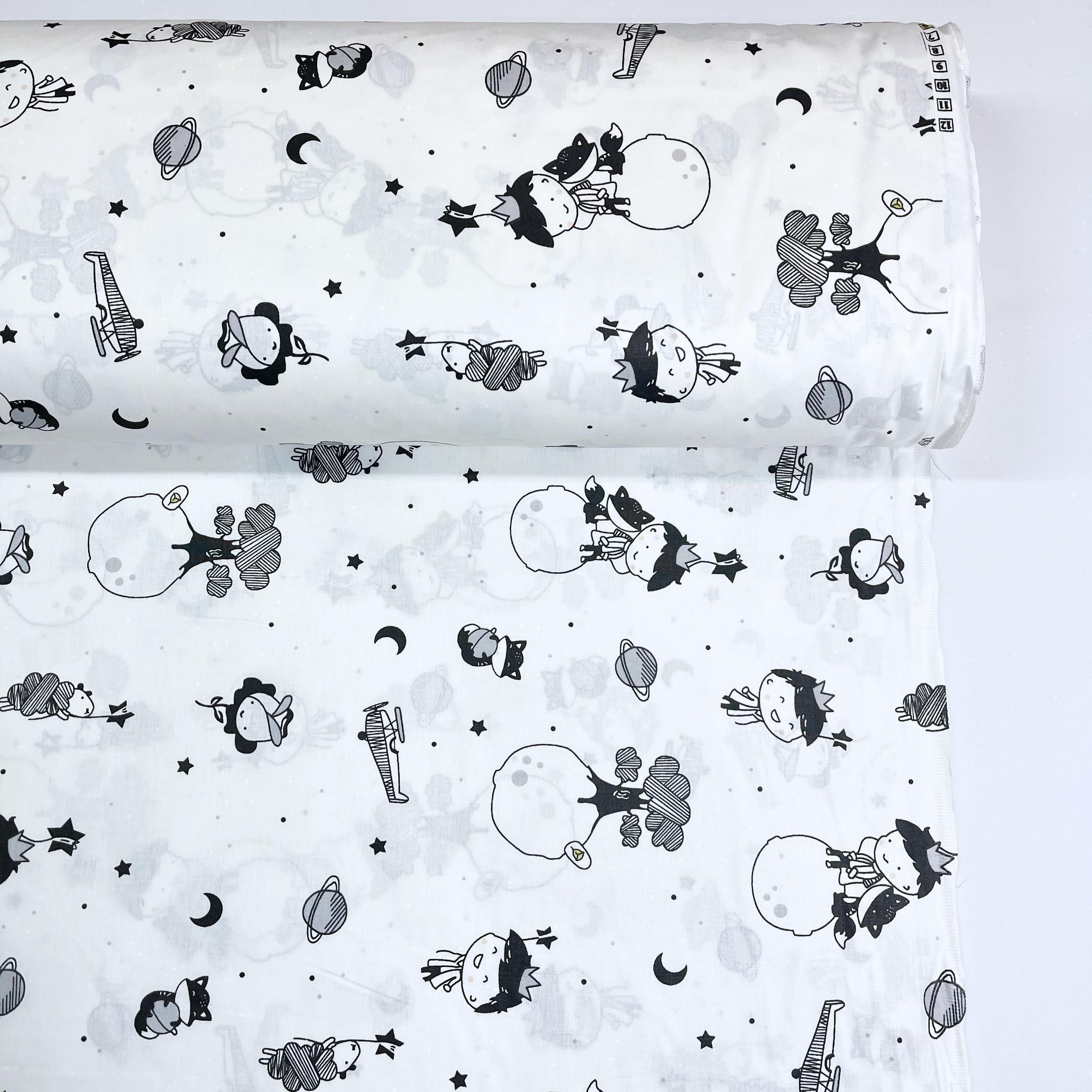 Ткань для постельного белья ранфорс детские снеговики 240 см (G-23230/2/gri 00545)