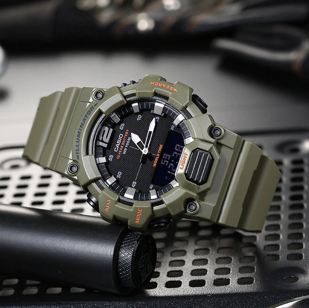 Часы электронные мужские Casio HDC-700-3A2 с двойной индикацией (1141-0088) - фото 7 Часы электронные мужские Casio HDC-700-3A2 с двойной индикацией (1141-0088) - фото 7