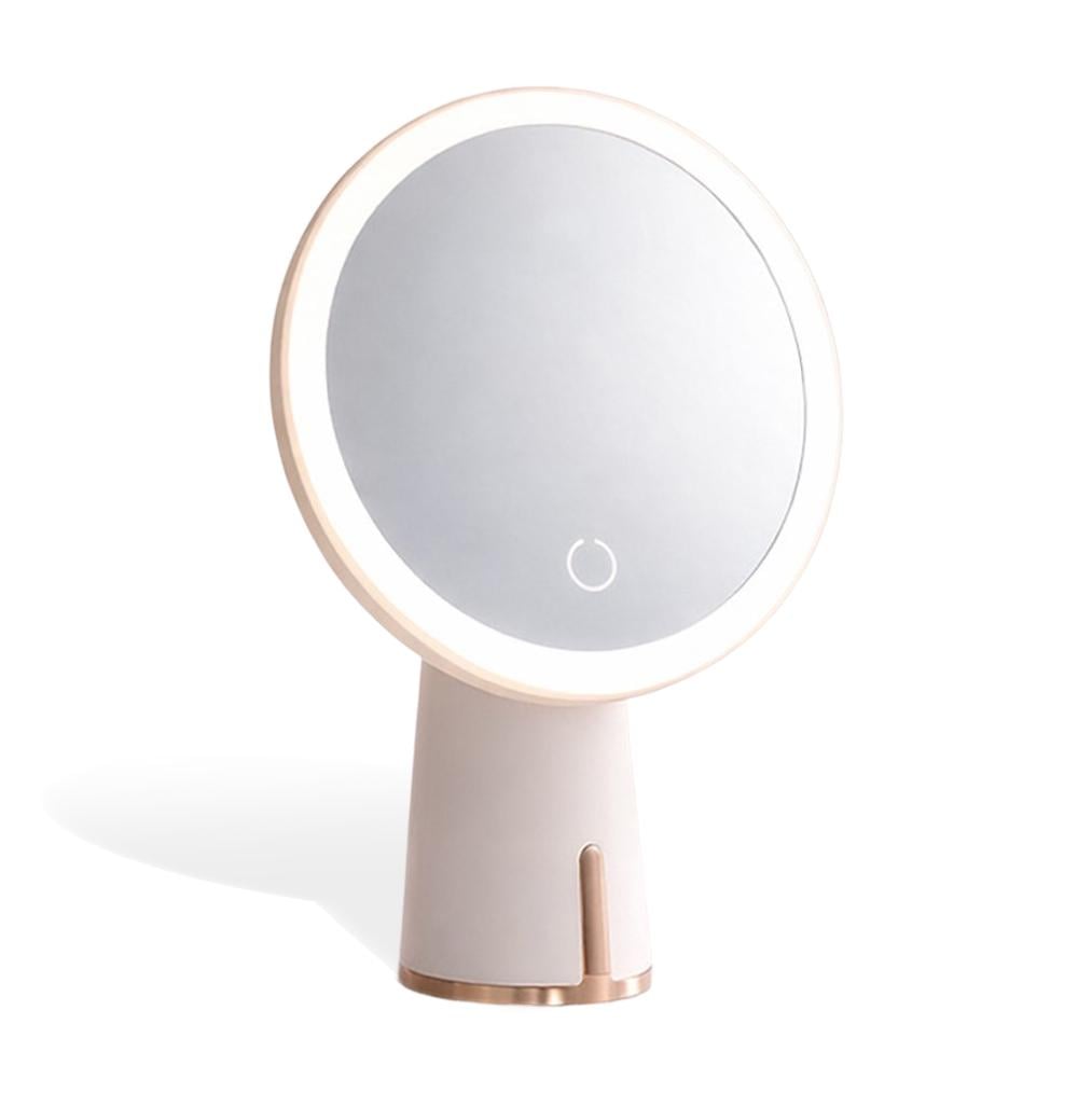 Зеркало с подсветкой для макияжа круглое косметическое с регулировкой яркости (DZKRPI-1422)