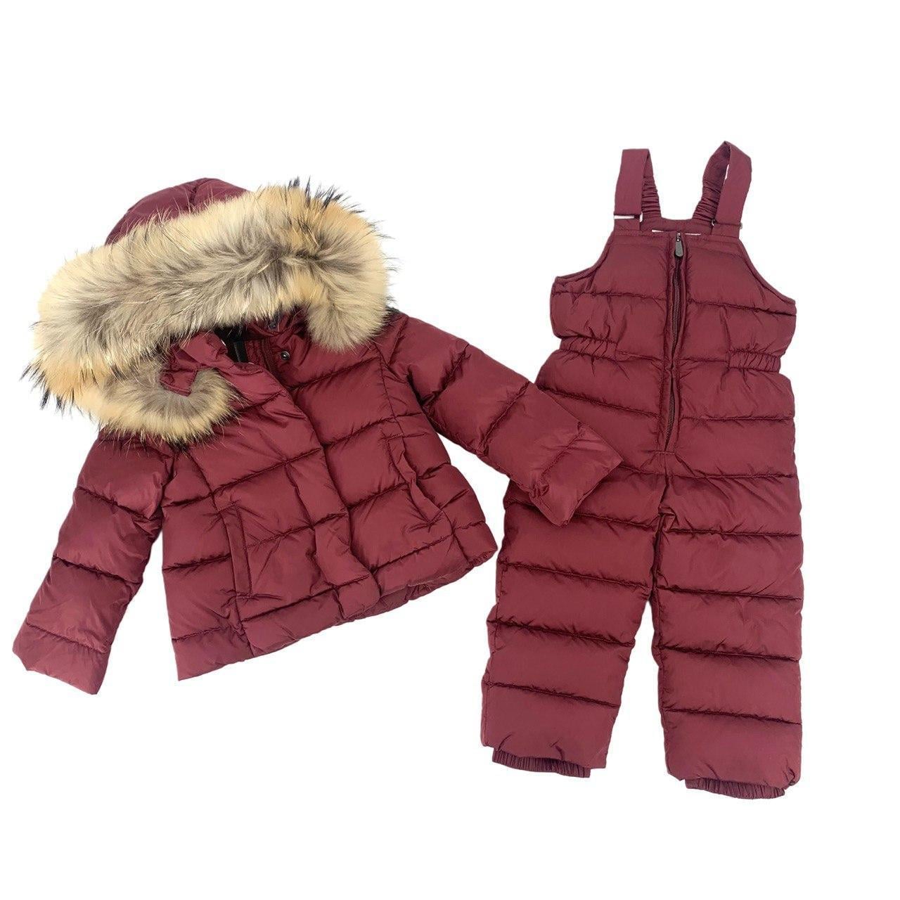 Комплект Il Gufo куртка та комбінезон 3 роки 94 см Бордовий (A22DN002N0031.397)