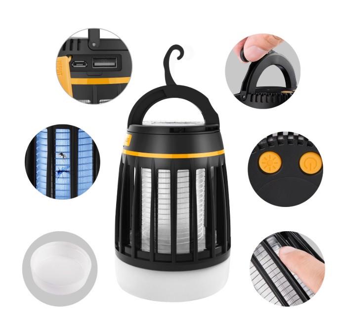 Фонарь для кемпинга SUNROZ Electronic Mosquito Killer Lamp 3в1 уничтожитель комаров Черный (SUN4558) - фото 2 Фонарь для кемпинга SUNROZ Electronic Mosquito Killer Lamp 3в1 уничтожитель комаров Черный (SUN4558) - фото 2