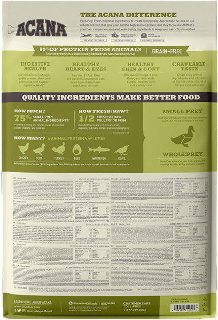 Корм сухий Acana Grasslands Cat ягня/качка/судак 4,5 кг - фото 2