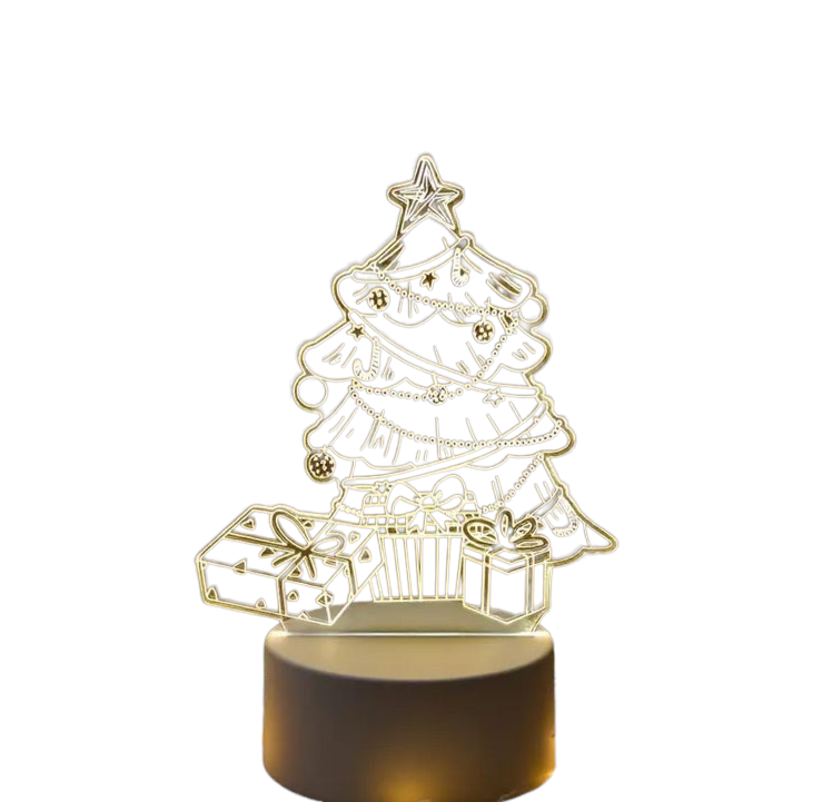 Светильник настольный 3D Елка с игрушками от USB (SAM-921) Светильник настольный 3D Елка с игрушками от USB (SAM-921)