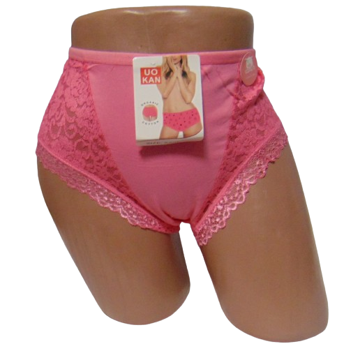 Трусы с кружевом Uokin organic cotton 3XL Розовый