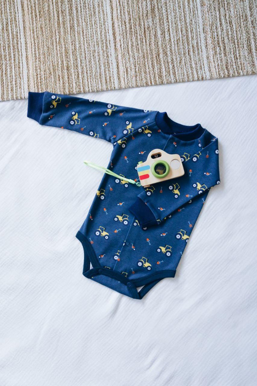 Боди с длинным рукавом интерлок Трактор 56 см (2678686028) - фото 2