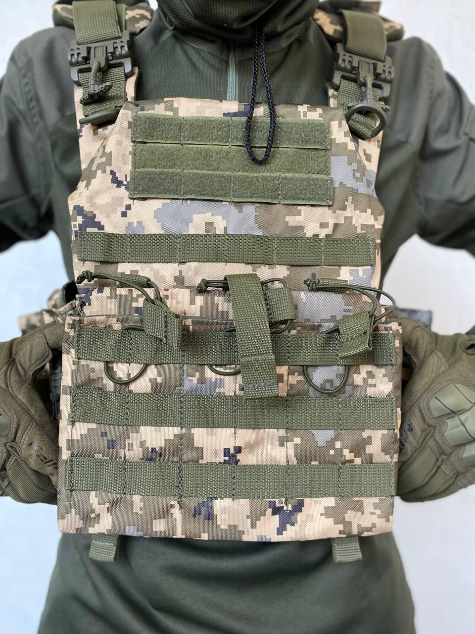 Плитоноска з підсумками під плити 30х25 см Піксель (00016)