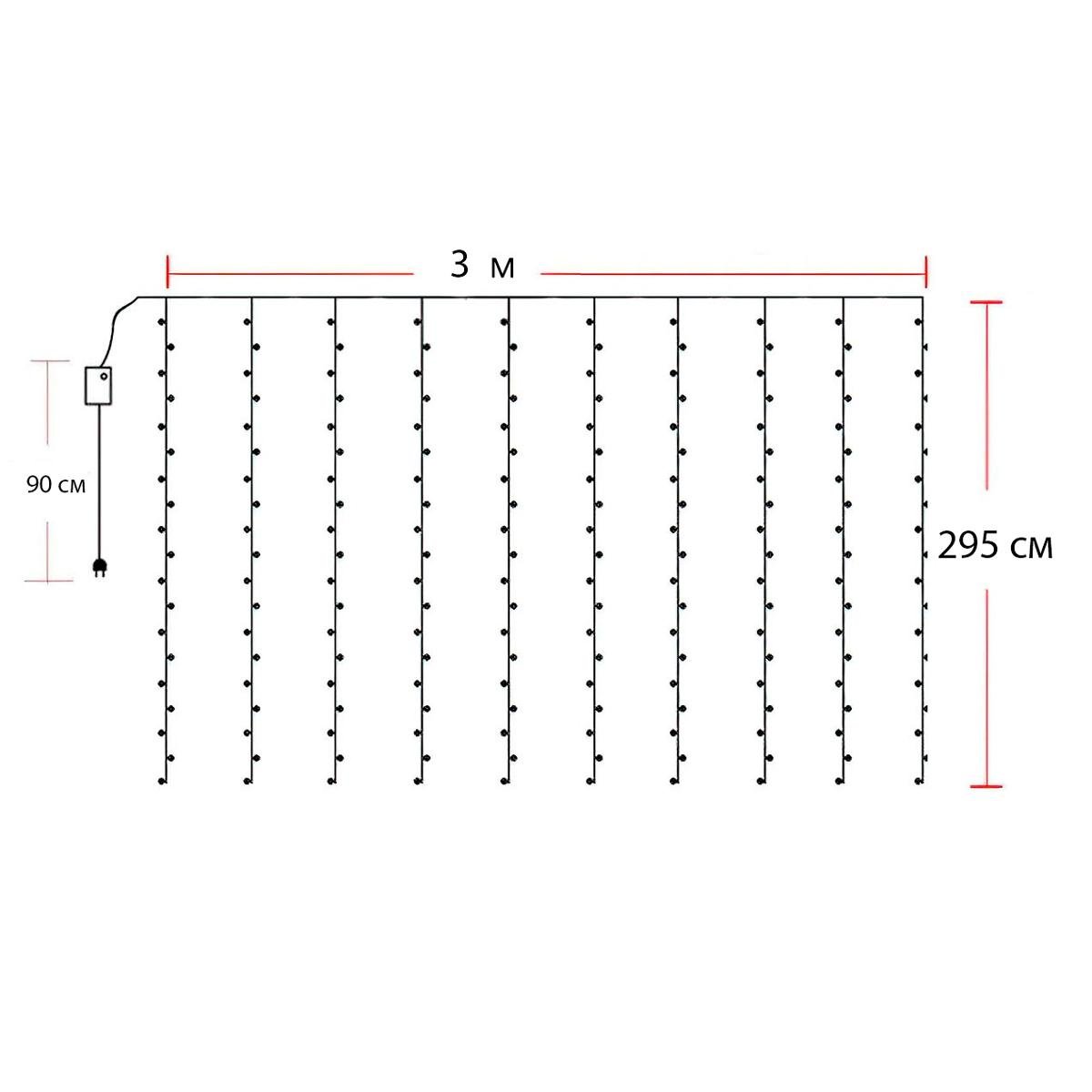 Гирлянда-водопад WW-1 RGB-W штора-водопад Line 270 светодиодов 3х2,9 м (1010226-Other) - фото 2