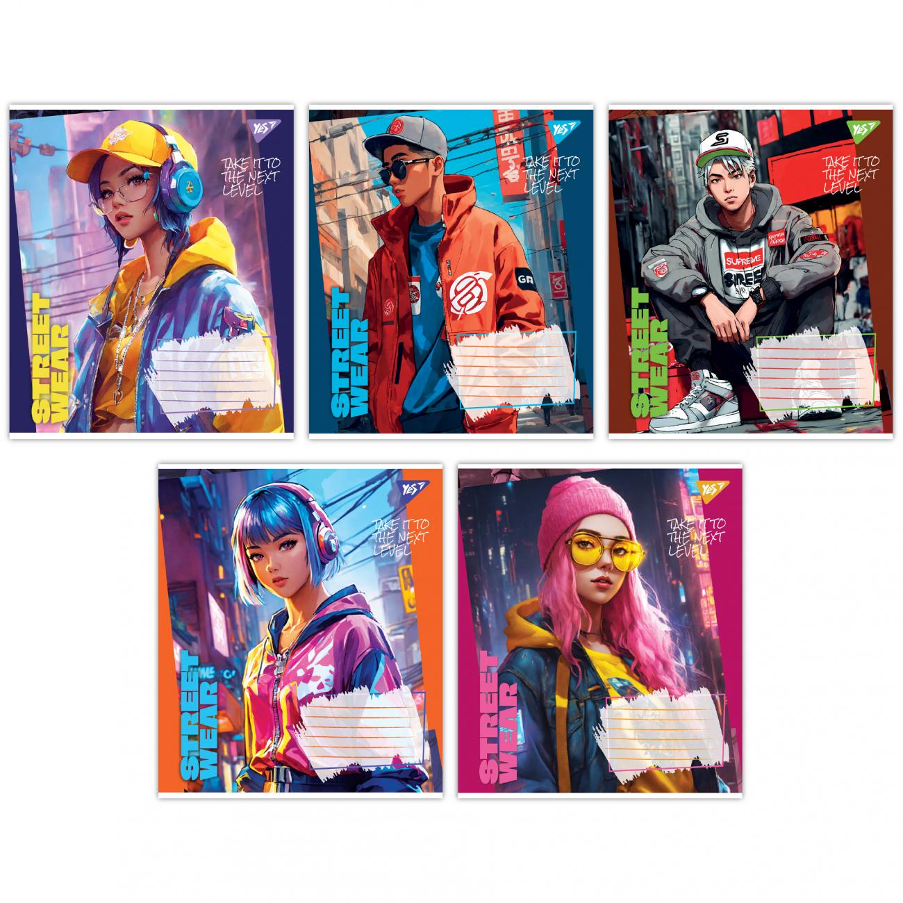 Зошити учнівські у клітинку YES Street wear 24 арк. 20 шт. в уп. (MTT-182917)