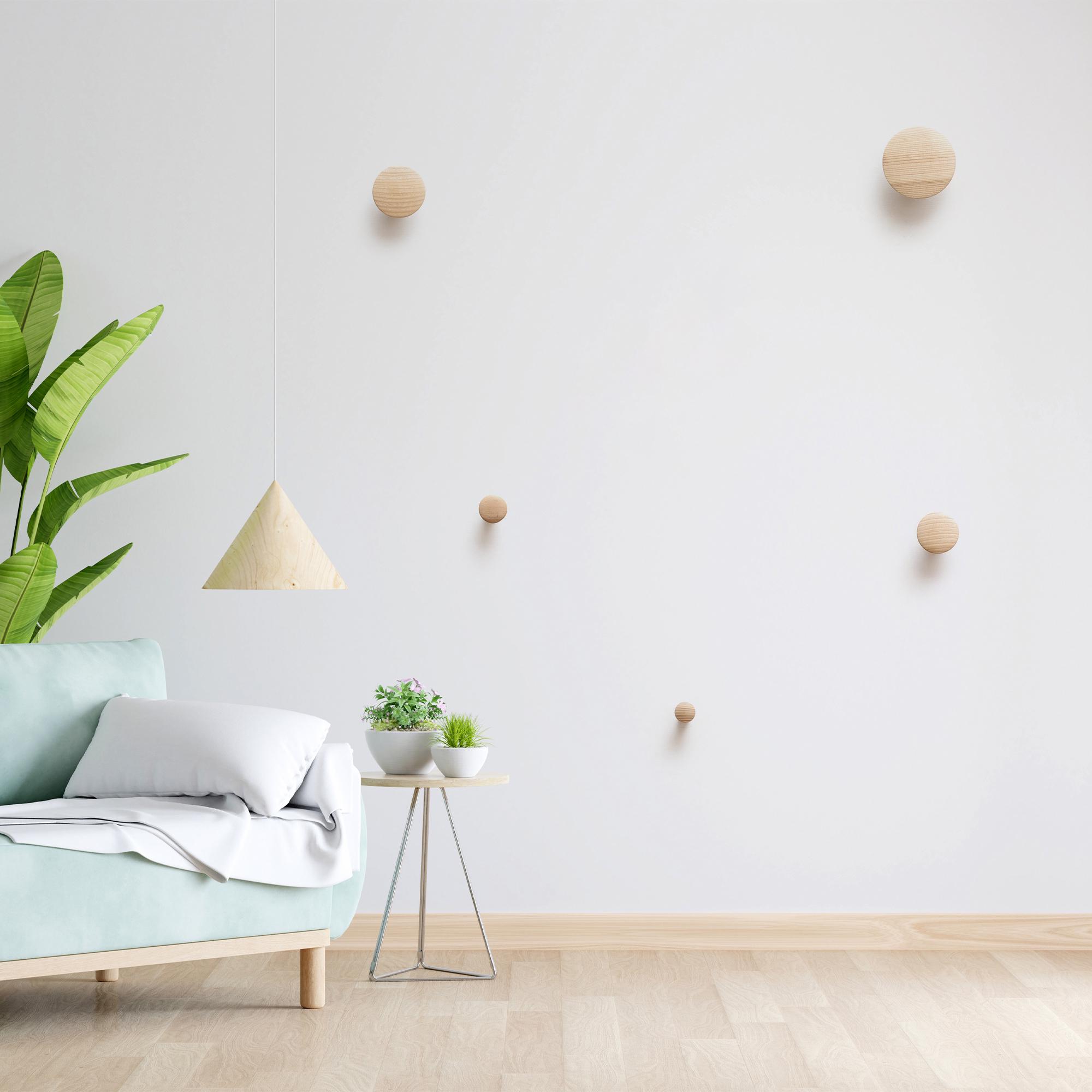 Набор деревянных мебельных крючков для одежды ø 35-120 мм 5 шт. Ясень (50463) - фото 9