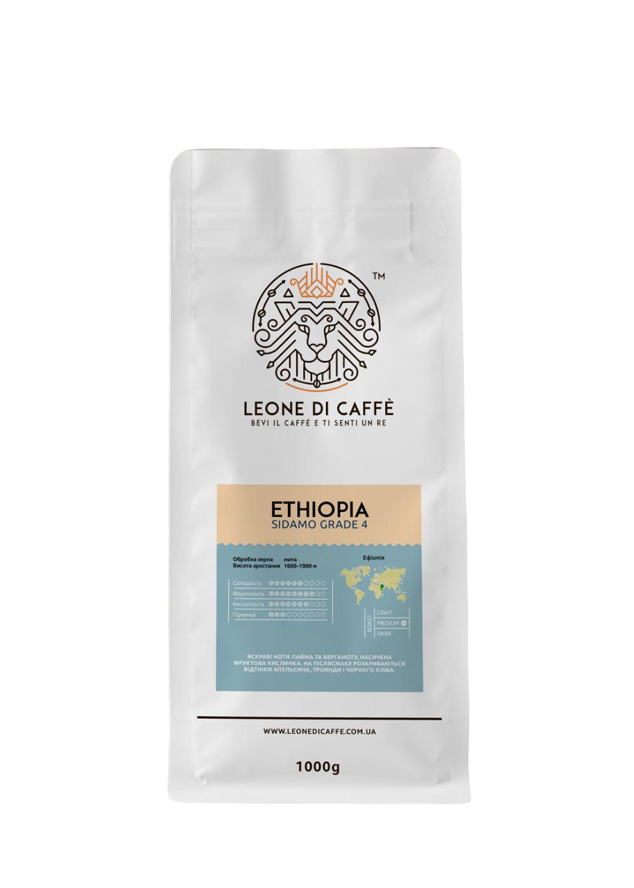 Кава в зернах Leone di caffe Ефіопія Сідамо 100% арабіка 1 кг (10869214)