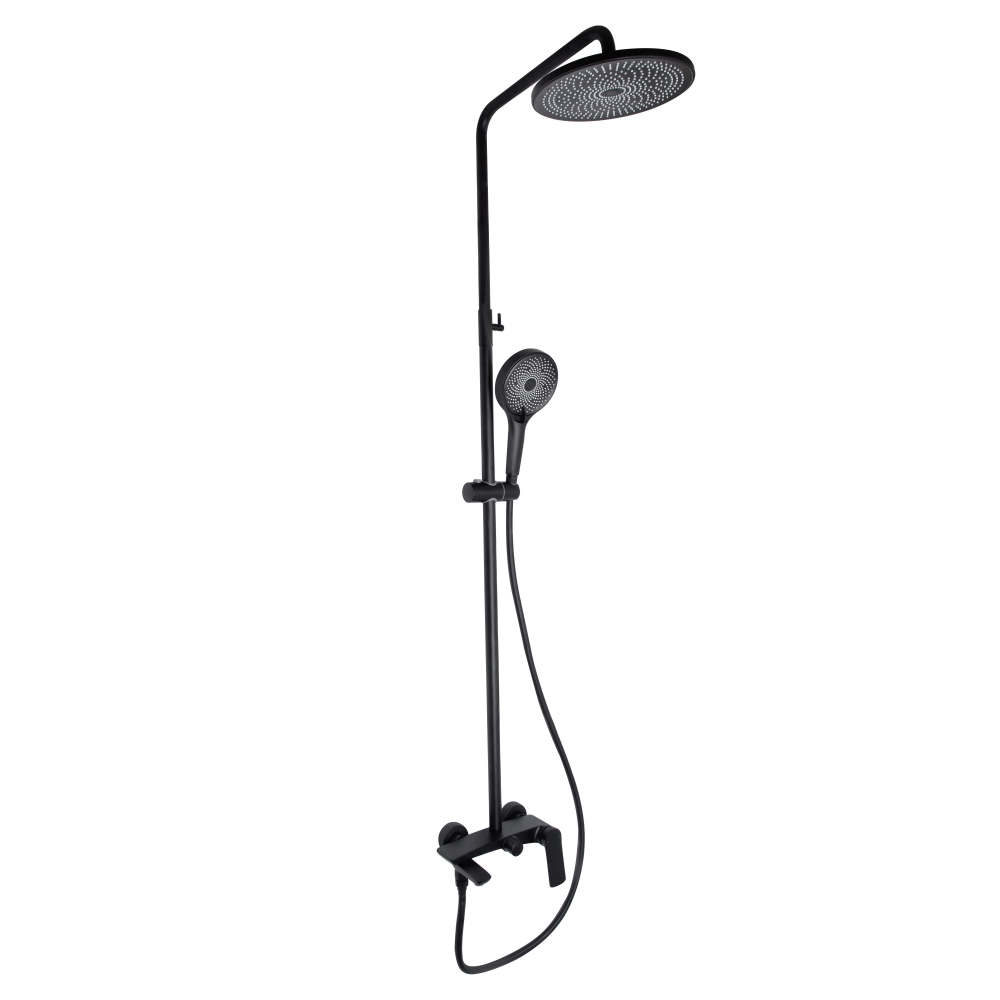 Душевая система универсальная Qtap Slavonice Matt Black на три потребителя (SD00052035)