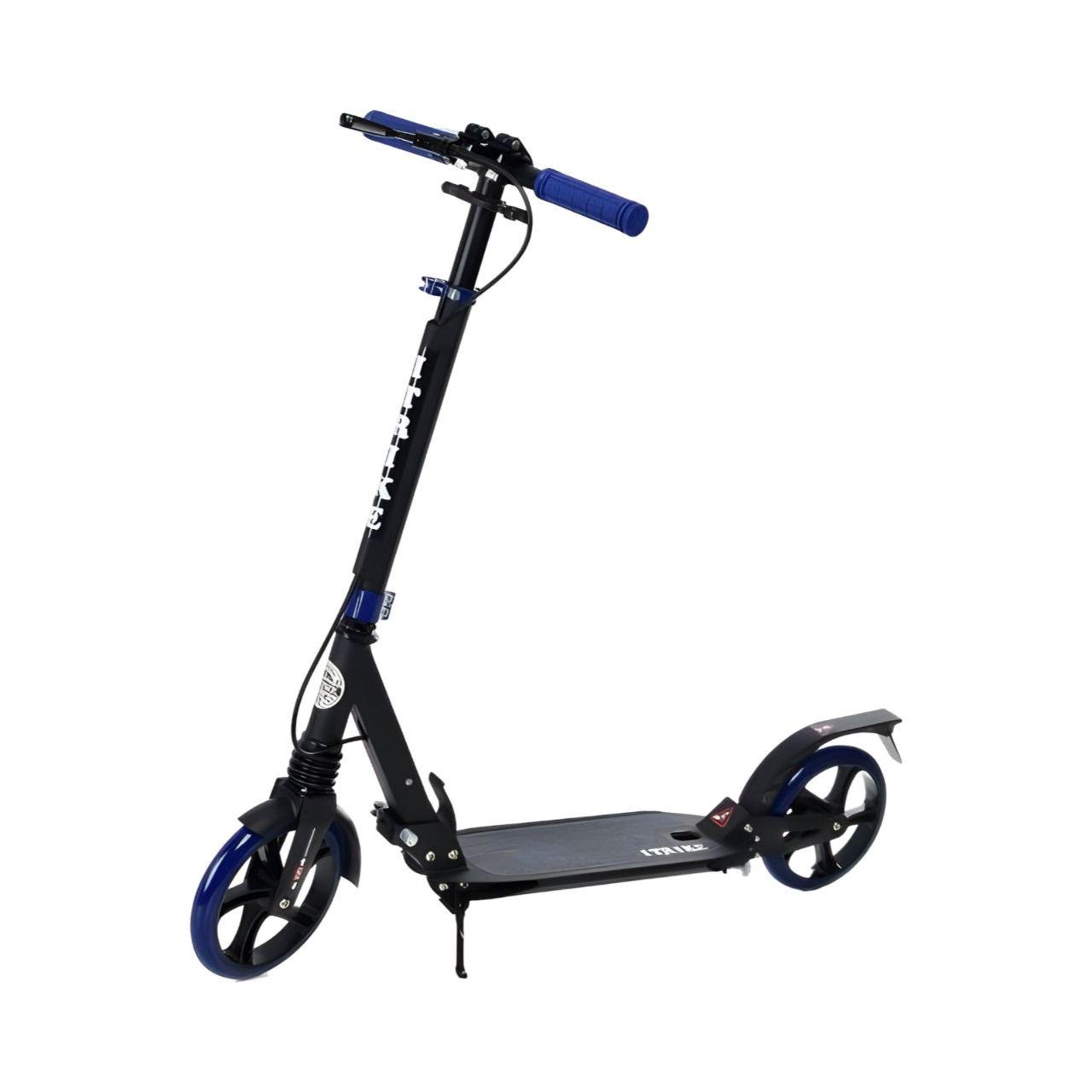Самокат SR 2-018-10-BBL складной с амортизаторами/замком/ручным тормозом/светоотражателями Синий (25626728)