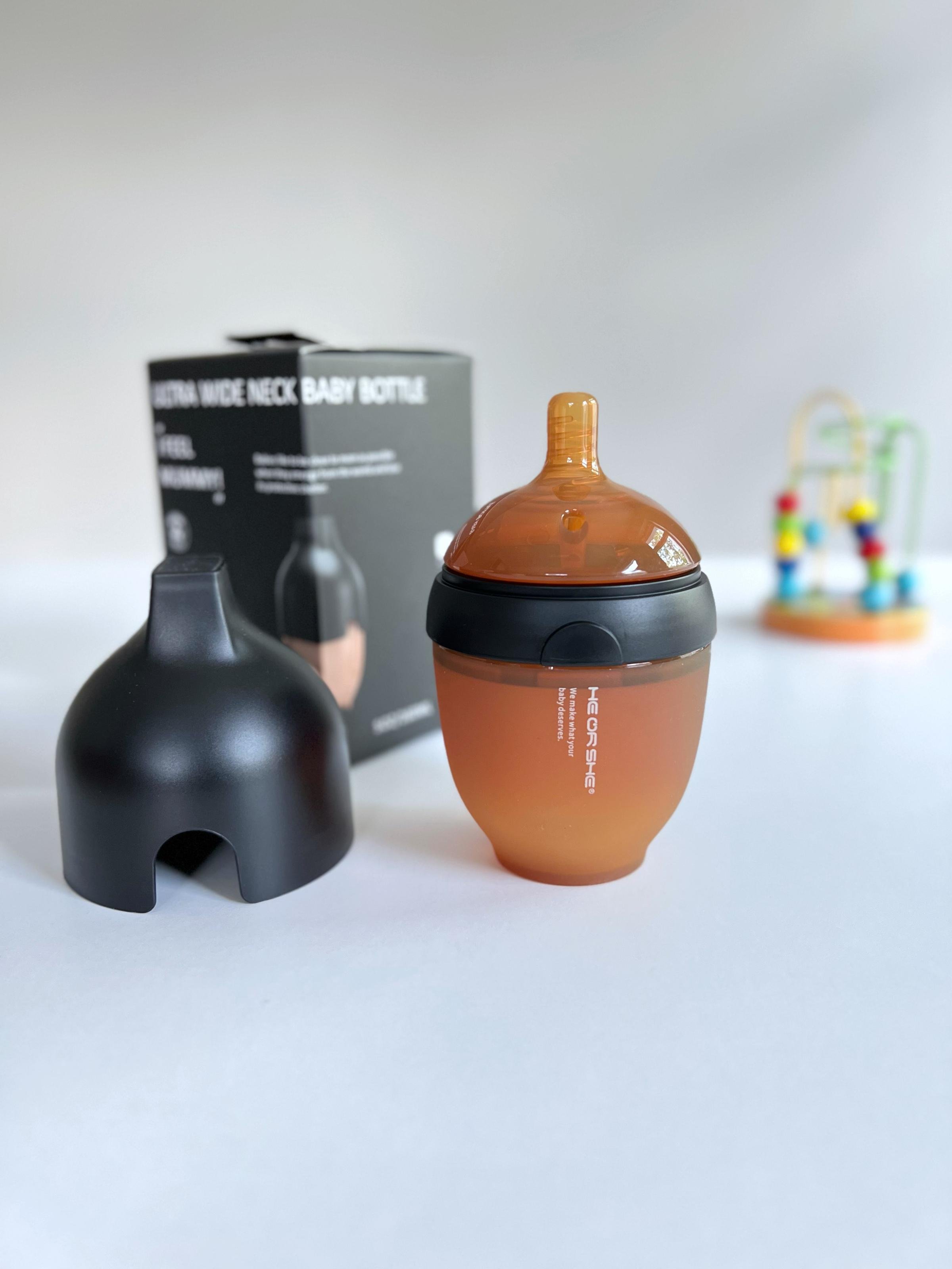 Бутылочка детская для кормления HEORSHE силиконовая 0-3 мес 160 мл Черный (28056525)