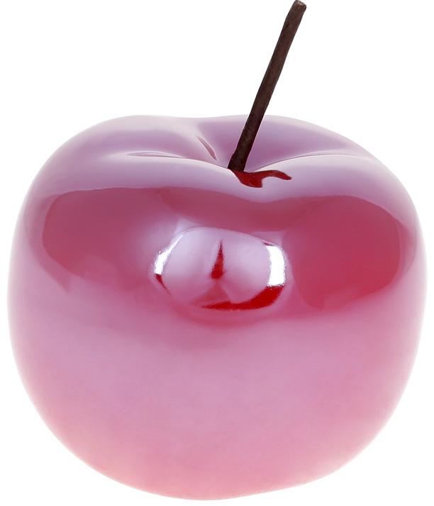 Набор декоративных керамических Яблок 12,5х12,5х10,5 см 4 шт. Красный перламутр (BD-733-451)