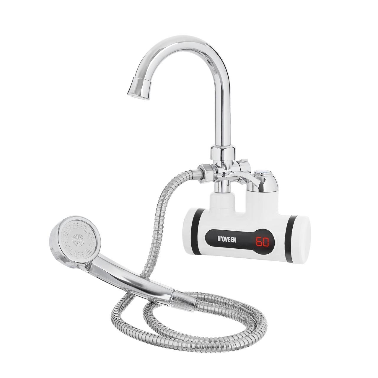 Проточный водонагреватель Noveen IWH370 3000-3600 Вт IPX4 душевая лейка со шлангом