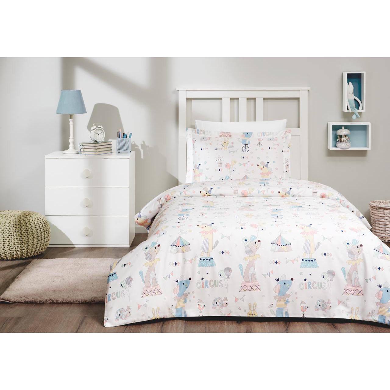 Подростковое постельное белье Tivolyo Home CIRCUS делюкс сатин полуторное